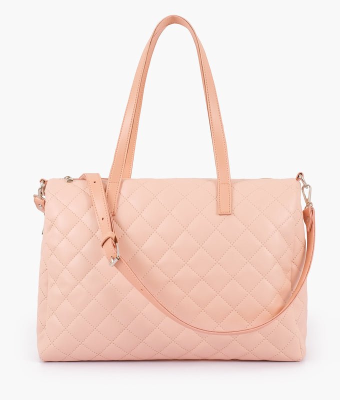 Baby Pink Quilted Tote