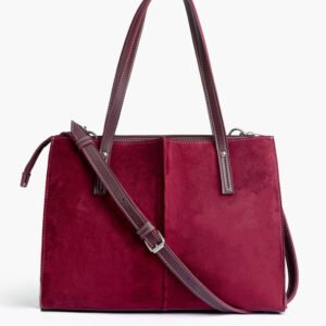 Burgundy Suede Work Tote
