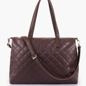 Dark Brown Quilted Tote