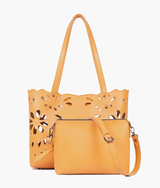 Mustard Floral Tote Bag