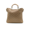 Checkered Tote Handbag – Brown