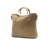 Checkered Tote Handbag – Brown