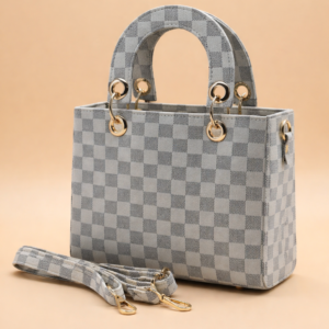 Checker Mini Crossbody Bag - Grey
