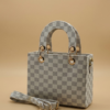 Checker Mini Crossbody Bag - Grey