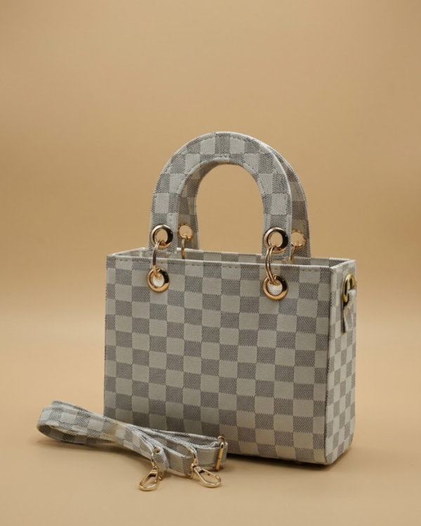 Checker Mini Crossbody Bag - Grey