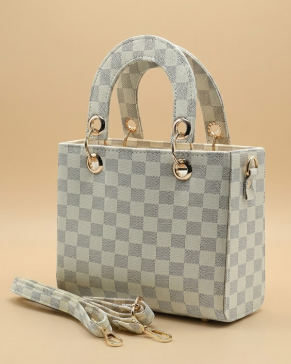 Checker Mini Crossbody - White