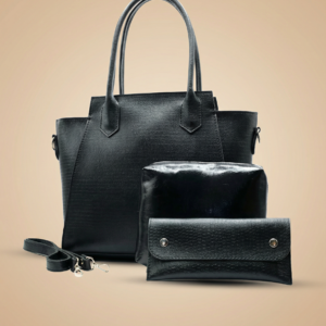 Aurora Structured Box Tote – Black