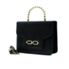 Lustre Pearl-Handle Tote – Black