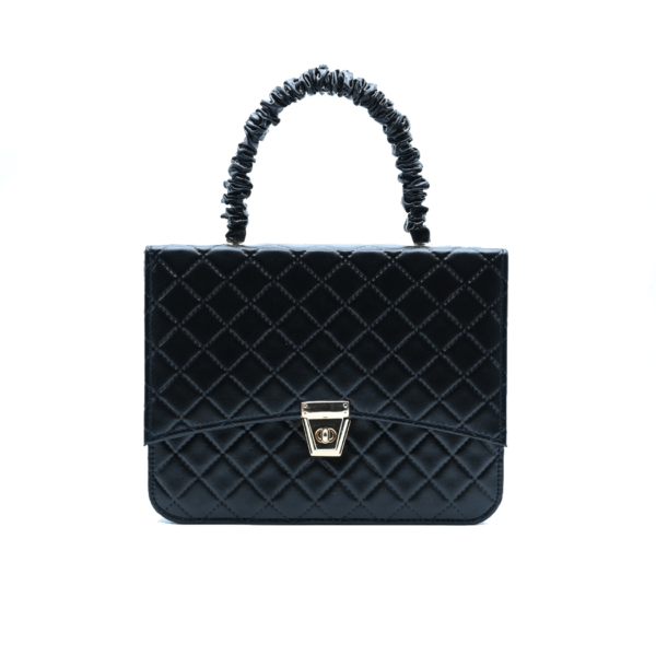 Bella Quilted Tote – Black