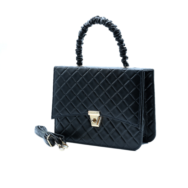 Bella Quilted Tote – Black