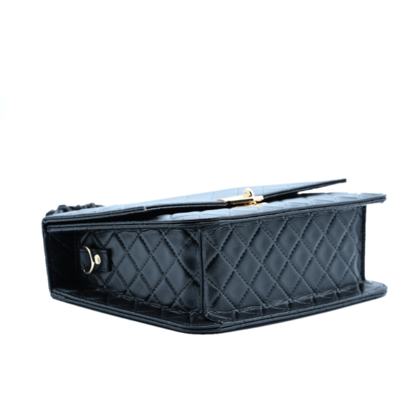 Bella Quilted Tote – Black