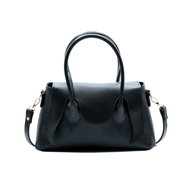 Seren Croc Satchel Tote – Black