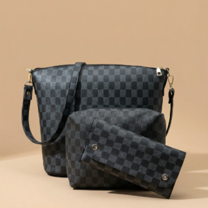 Chroma Check Shoulder Bag – Black