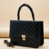 Bella Quilted Tote – Black