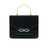 Lustre Pearl-Handle Tote – Black