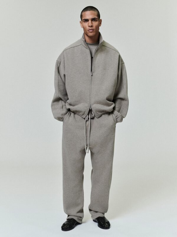 Modern Fleece Track Jacket With Piping