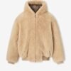 Alpaca Hooded Bomber Jacket