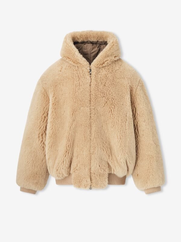Alpaca Hooded Bomber Jacket