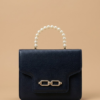 Lustre Pearl-Handle Tote – Black