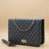 Luxury Grid Chain Bag – Black