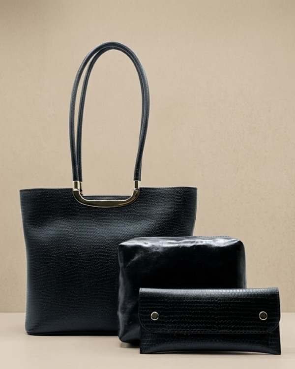 Metro Luxe 3-in-1 Tote Set – Black