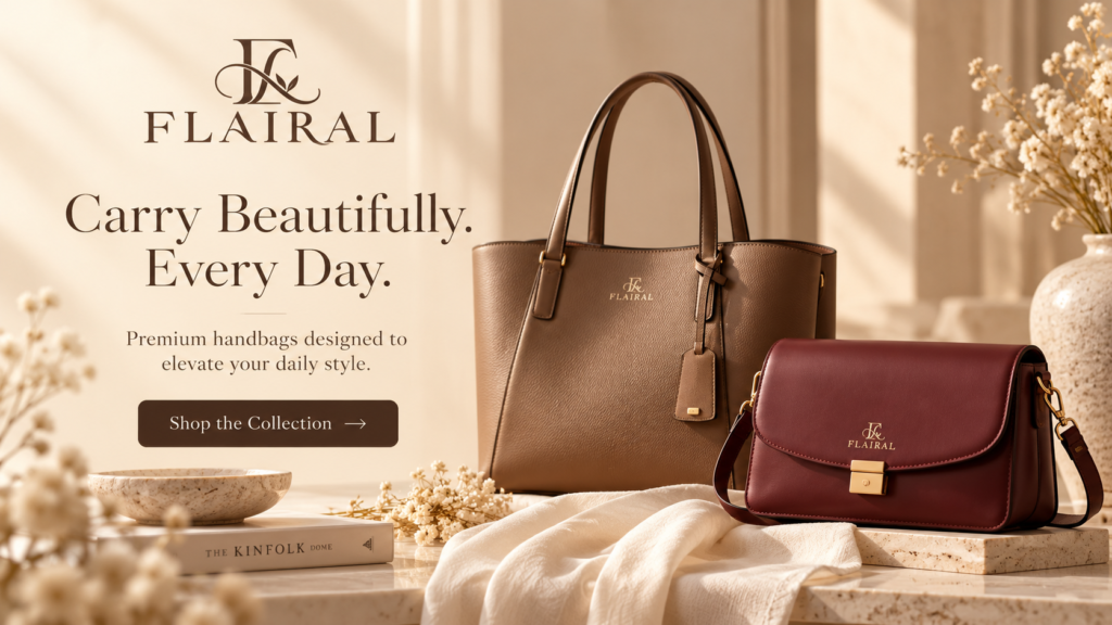 Flairal – Carry Beautifully. Every Day. Premium handbags designed to elevate your daily style. Shop the Collection.