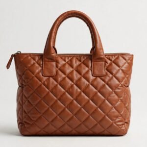 Aveline Quilted Work Tote - Cognac Aveline Quilted Work Tote - Cognac