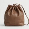 Nessa Drawstring Bucket Bag - Mocha