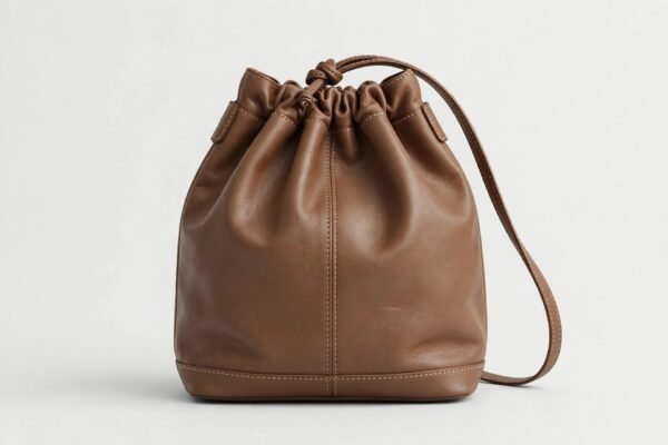 Nessa Drawstring Bucket Bag - Mocha