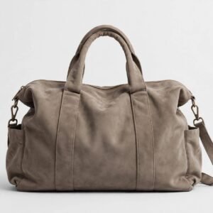 Rowan Oversized Suede Weekender - Taupe